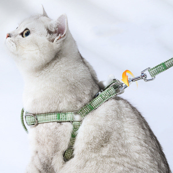 HKM-5129789 Houndstooth Rabbit Design Chest Strap for Small Dogs with Polyester Traction Rope