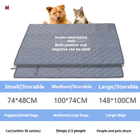 HKM-5130173 Universal Portable Pet Mat for Dogs and Cats - Waterproof Double-Sided Fabric in Grey and Apricot