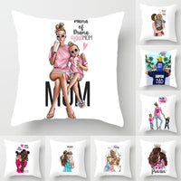 HKM-513107 Mother's Day Peach Skin Pillowcase - 45x45cm Parent-Child Design