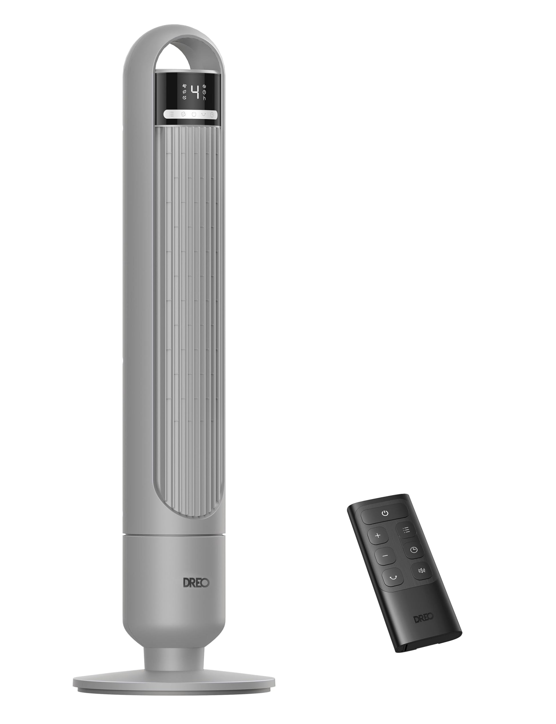 HKM-5131603 Tower Fan, 90° Oscillating, 4 Speeds, 3 Modes, 28dB Quiet, 26ft/s Air Velocity, 8H Timer, Remote Control, Black