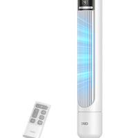 HKM-5131603 Tower Fan, 90° Oscillating, 4 Speeds, 3 Modes, 28dB Quiet, 26ft/s Air Velocity, 8H Timer, Remote Control, Black