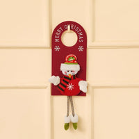 HKM-513171 Cute Christmas Cartoon Door Hanger - Snowman and Elk Design, Felt and Wire Mesh, 43.5 x 14 cm