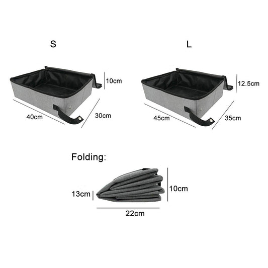 HKM-5131965 Foldable Waterproof Cat Litter Box with Lid - Available in Three Sizes