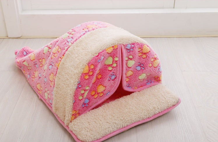 HKM-5132349 Cartoon Removable Pet Kennel ¨C Medium and Large Sizes Available in Pink, Brown, and White