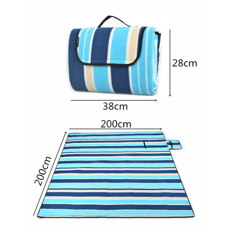 HKM-513235 Extra Large Waterproof Picnic Blanket - Foldable Outdoor Beach Mat for Camping, Hiking and Summer Fun