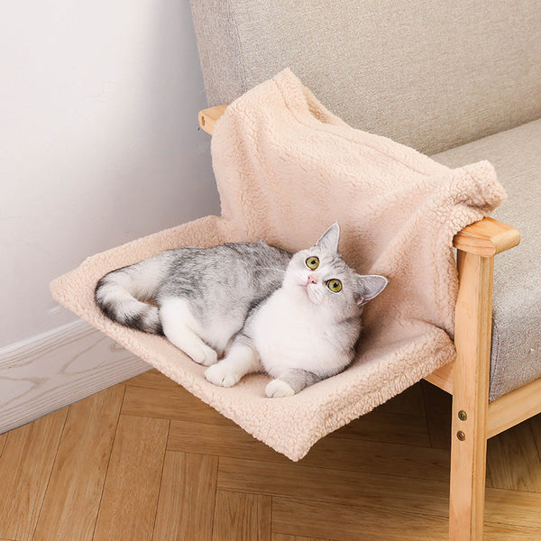 HKM-5132733 Plush L-Shaped Cat Hammock Nest in Various Colors and Materials