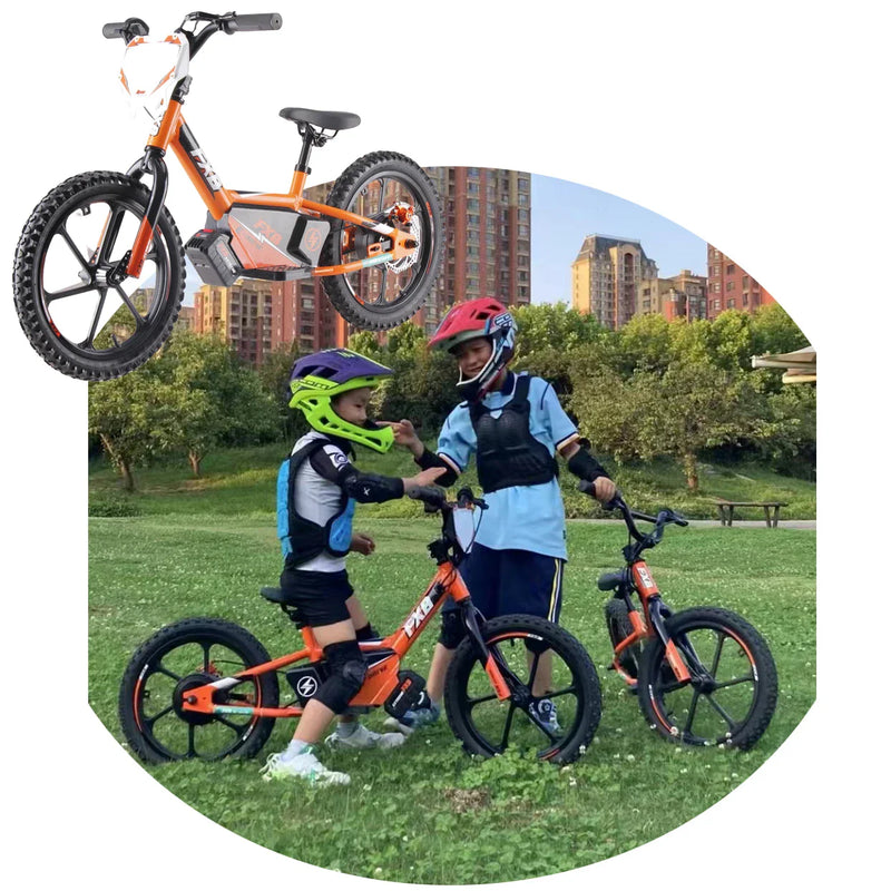 HKM-513299 250W 36V Electric Balance Bike for Kids - Aluminum Alloy Frame, 16" Wheels, Disc Brakes, Integrated Battery