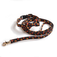HKM-5136061 Halloween Pet Collar with Bowknot and Pumpkin Ghost Patterns - Adjustable Sizes Available