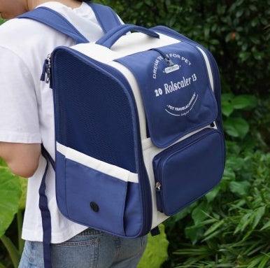 HKM-5136317 Multifunctional Portable Pet Backpack - Breathable Cat Carrier for Travel and Training