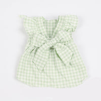 HKM-5136445 Plaid Bow Dress for Pets - Stylish Cat and Dog Costume in Purple, Green, and Pink, Sizes XXS to 3XL