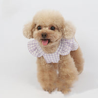 HKM-5136445 Plaid Bow Dress for Pets - Stylish Cat and Dog Costume in Purple, Green, and Pink, Sizes XXS to 3XL