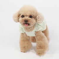 HKM-5136445 Plaid Bow Dress for Pets - Stylish Cat and Dog Costume in Purple, Green, and Pink, Sizes XXS to 3XL