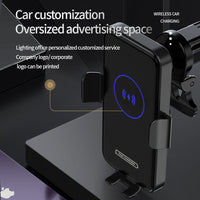 HKM-513747 15W Wireless Car Charger with Auto Clamping Phone Mount for Qi-Compatible Devices
