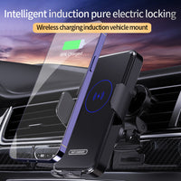 HKM-513747 15W Wireless Car Charger with Auto Clamping Phone Mount for Qi-Compatible Devices