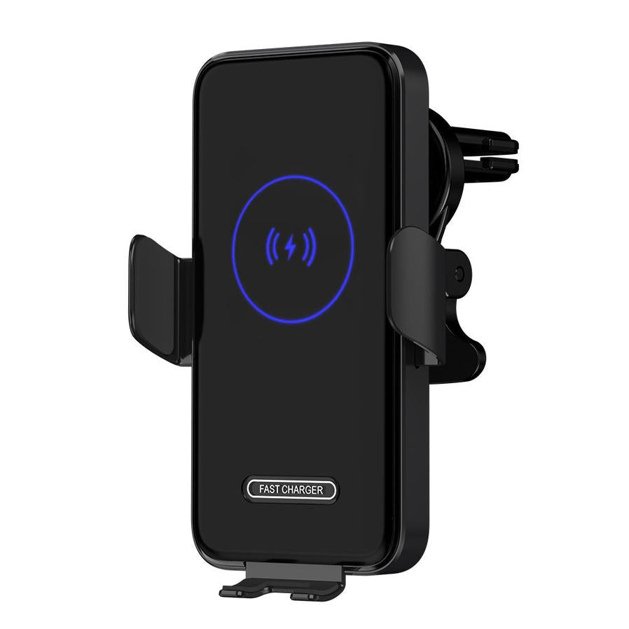 HKM-513747 15W Wireless Car Charger with Auto Clamping Phone Mount for Qi-Compatible Devices