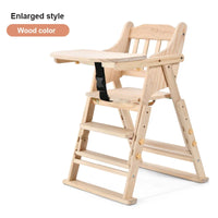 HKM-513747 Folding Wooden Highchair for Children - Adjustable Feeding Chair for Kids' Dining