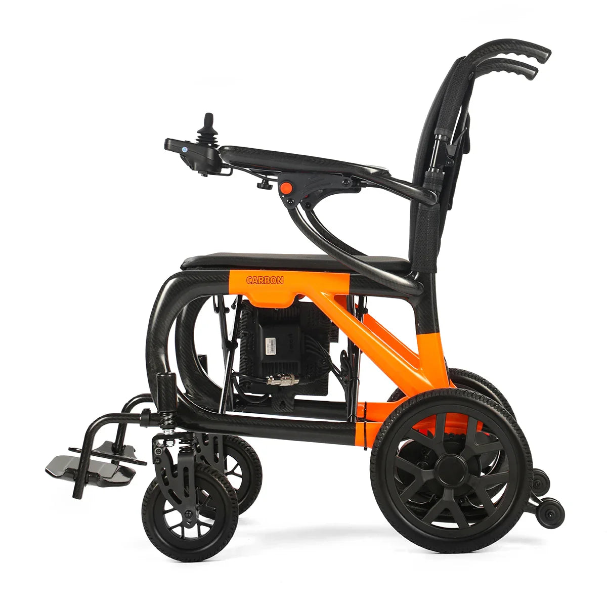 HKM-513747 Portable Folding Carbon Fiber Electric Wheelchair with High Power Lithium Battery and Dual Brushless Motors - Model RS-EC8003-X