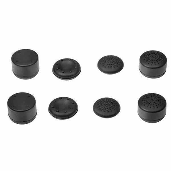 HKM-513747 Thumb Stick Grip Covers for PS4 & Xbox One Controllers - 8 Pcs Black Silicone Caps