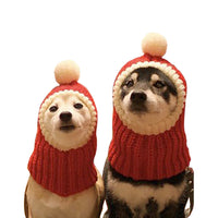 HKM-5138237 Dog Headgear for Halloween and Christmas - Casual Wool Tie-Dye Style in Red, Available in S, M, L