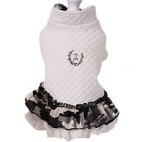 HKM-5138493 Comfortable Cotton Dog Skirt with Hood in Pink and Green - Cozy Casual Wear for Pets