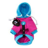 HKM-5138621 Color-Blocking Hooded Pet Sweatshirt for Small and Medium Dogs with Plush Cat Necklace Details