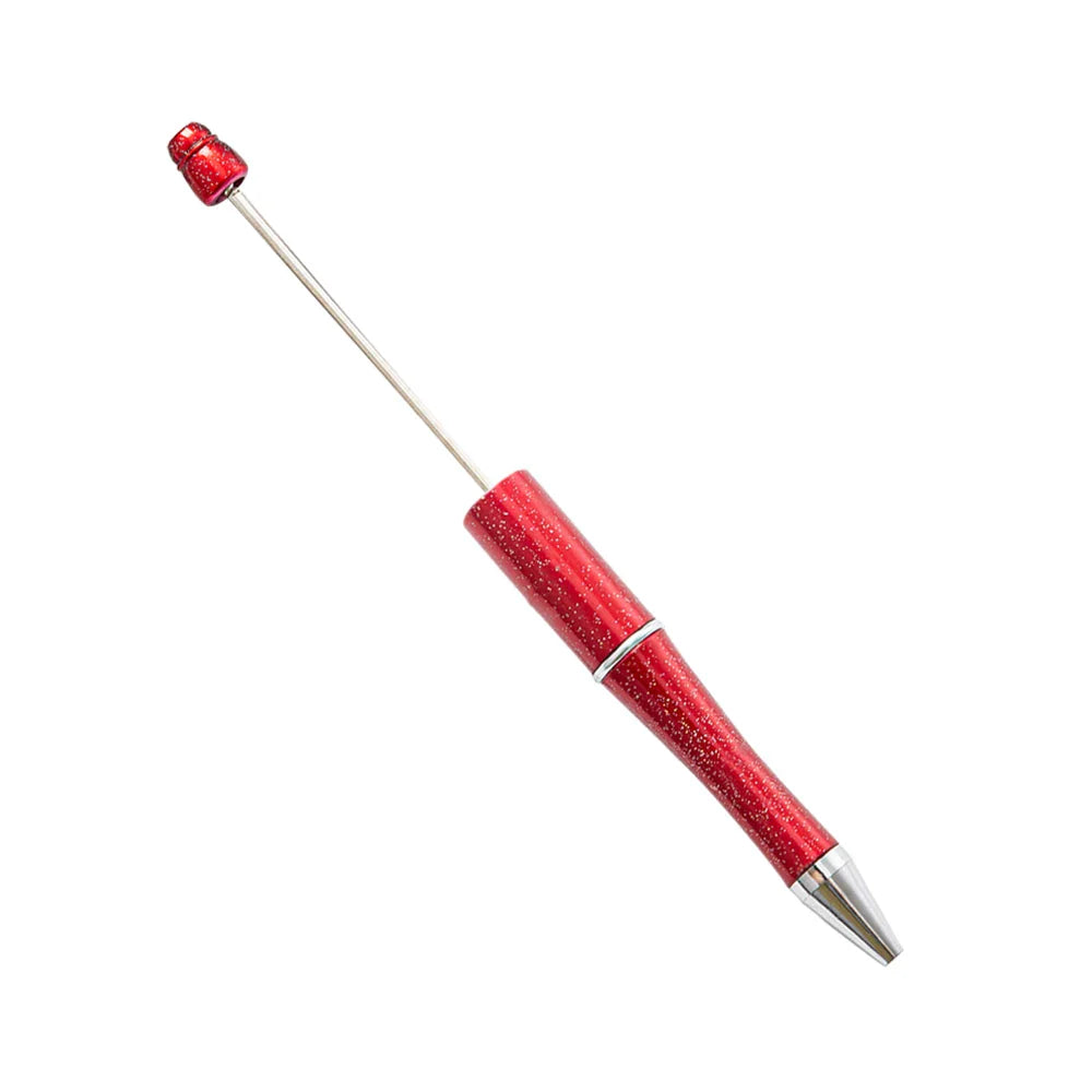 HKM-514003 Personalised Plastic Beaded Ballpoint Pens with Black Ink for Stationery and Office Use