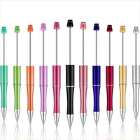 HKM-514003 Personalised Plastic Beaded Ballpoint Pens with Black Ink for Stationery and Office Use