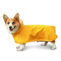 HKM-5140413 Yellow Dog Raincoat for Medium to Extra Large Dogs, Leather Material, All-Inclusive Apron Design