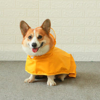 HKM-5140413 Yellow Dog Raincoat for Medium to Extra Large Dogs, Leather Material, All-Inclusive Apron Design