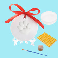 HKM-5141309 Pet Paw Print Ink Pad Set for Cats and Dogs - Includes 2 Ink Pads, Mold, Ribbon, and Text Printing Plate