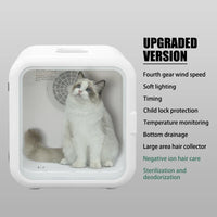HKM-514131 Adjustable Speed Temperature Pet Drying Box for Cats and Small Dogs, Low Noise Design with Timer