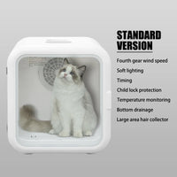 HKM-514131 Adjustable Speed Temperature Pet Drying Box for Cats and Small Dogs, Low Noise Design with Timer