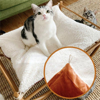 HKM-5141437 Iron Cat Hammock Pet Sofa Bed - Milk Tea, Chocolate, or Color Options with Replacement Mat