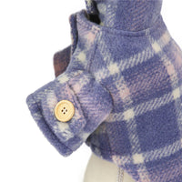 HKM-5142205 Woolen Plaid Two-Legged Dog Windbreaker for Autumn and Winter - Khaki and Purple Options Available