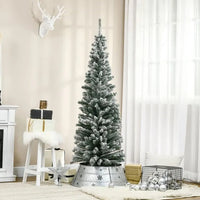 HKM-514323 6ft Snow Flocked Artificial Christmas Tree with Metal Stand for Indoor Holiday Decor