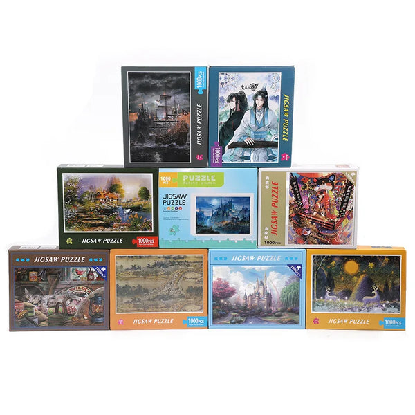 HKM-514323 Custom 1000 Piece Jigsaw Puzzle Featuring Famous Painting Scenery for Educational Decompression Activities