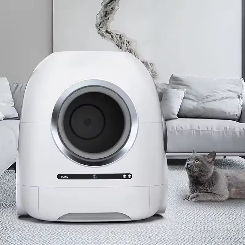 HKM-514323 Smart Self-Cleaning Cat Litter Box with WiFi Control and App Access, Eco-friendly Design