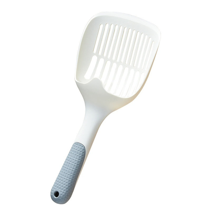 HKM-5143613 Long Handle Plastic Cat Litter Scoop - Light Gray Minimalist Design