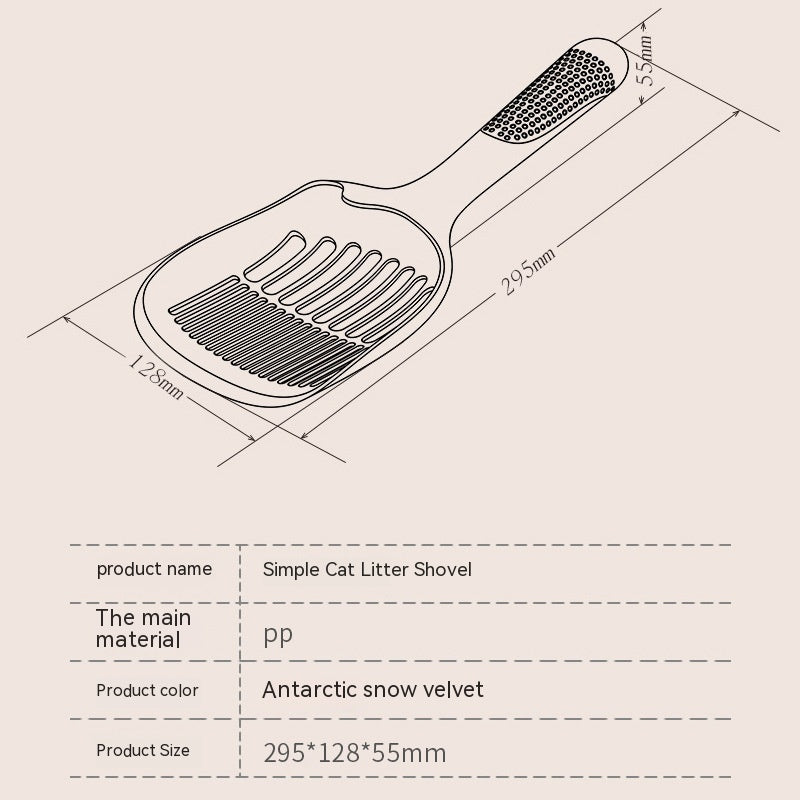 HKM-5143613 Long Handle Plastic Cat Litter Scoop - Light Gray Minimalist Design