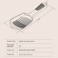 HKM-5143613 Long Handle Plastic Cat Litter Scoop - Light Gray Minimalist Design