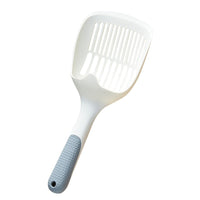 HKM-5143613 Long Handle Plastic Cat Litter Scoop - Light Gray Minimalist Design