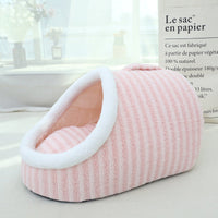 HKM-5143869 Cozy Macaron Cat Nest - Thickened Three-Dimensional Double-Piece Bed for Autumn and Winter Comfort