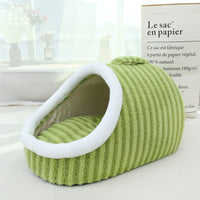 HKM-5143869 Cozy Macaron Cat Nest - Thickened Three-Dimensional Double-Piece Bed for Autumn and Winter Comfort