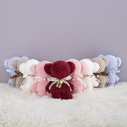 HKM-514451 Bear Coral Velvet Towel Set with Gift Bag – Soft, Quick-Dry, Available in Multiple Colors