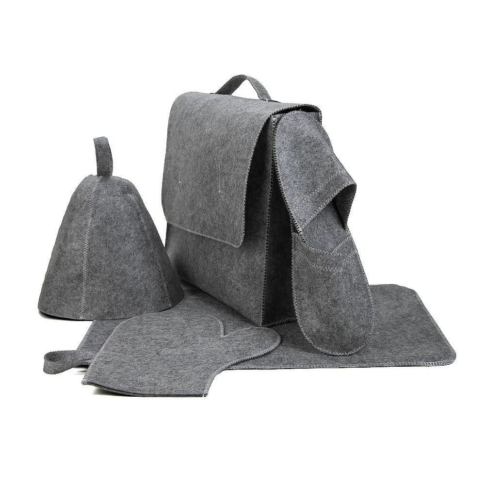 HKM-514451 Insulated Felt Sauna Hat Set for Optimal Comfort in Sauna Rooms