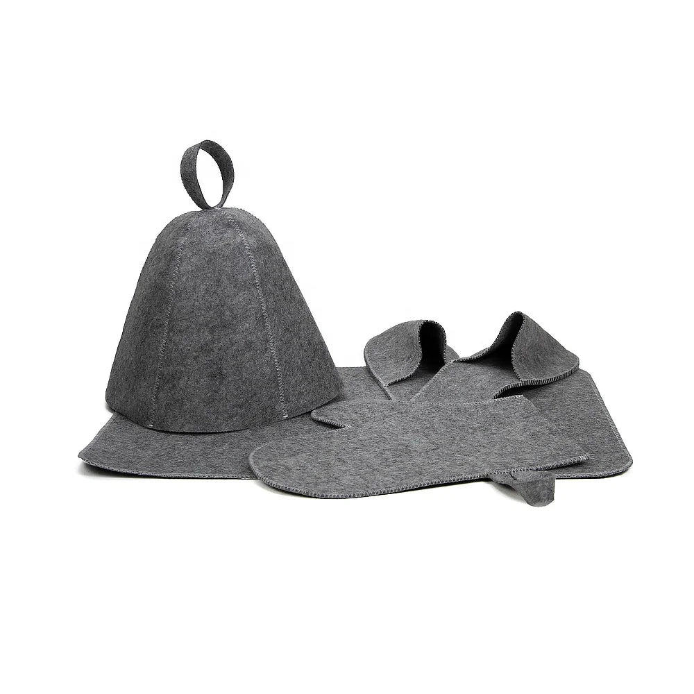 HKM-514451 Insulated Felt Sauna Hat Set for Optimal Comfort in Sauna Rooms