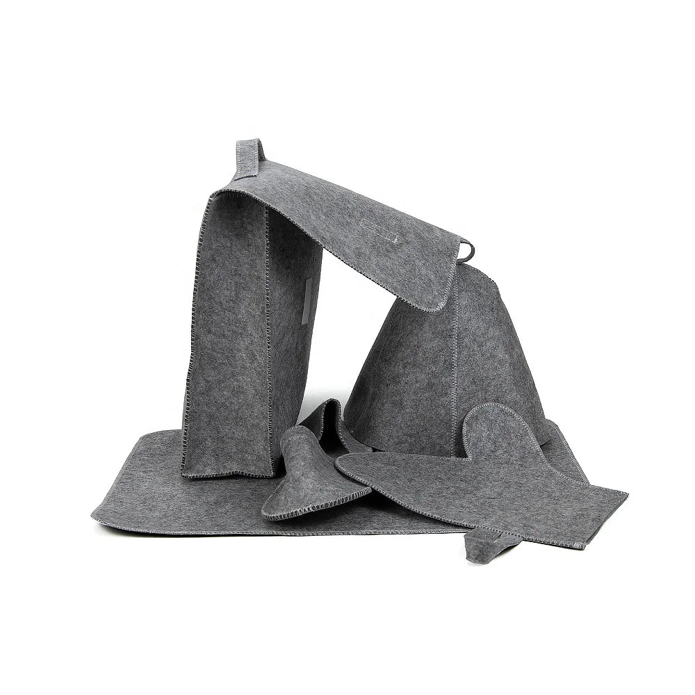 HKM-514451 Insulated Felt Sauna Hat Set for Optimal Comfort in Sauna Rooms