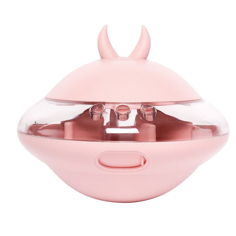 HKM-5144637 Rubber Flying Saucer Leaking Ball Toy for Pets - Available in Pink, Blue, Avocado