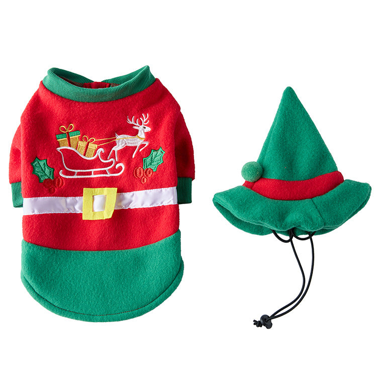 HKM-5144893 Festive Pet Costume for Dogs - Halloween and Christmas Style with Skirt and Accessories, Available in Sizes S, M, L, XL