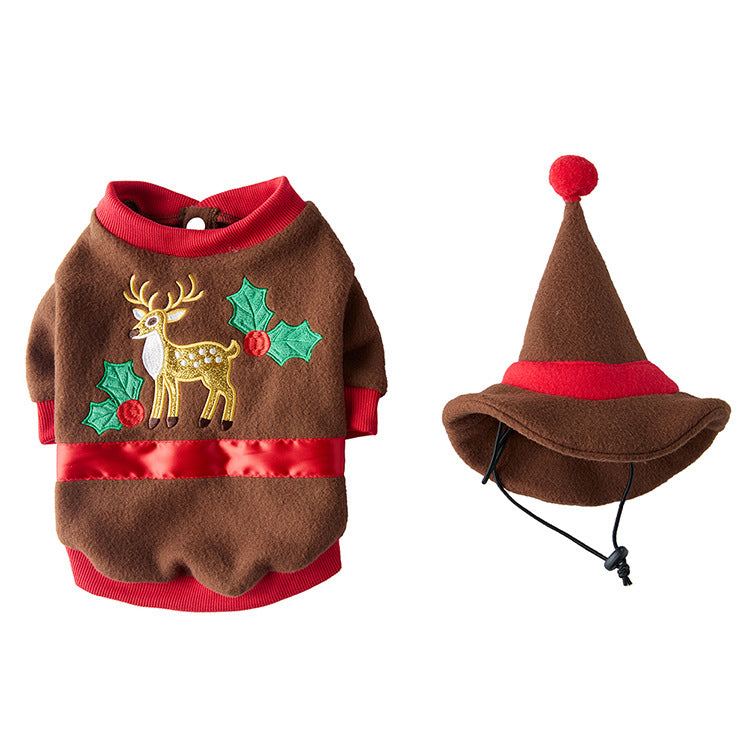 HKM-5144893 Festive Pet Costume for Dogs - Halloween and Christmas Style with Skirt and Accessories, Available in Sizes S, M, L, XL